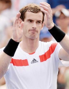 Andy Murray celebrates after defeating Florian Mayer 7-6 (7-2), 6-2, 6-2.  Robert Deutsch, USA TODAY