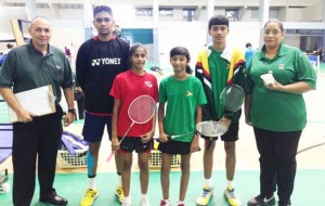 Members of the Guyana team at the Junior Badminton tournament.