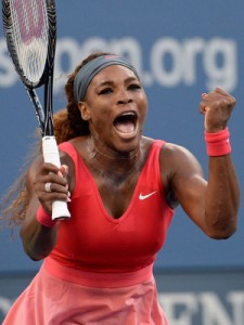 Serena Williams reacts after defeating Li Na of China 6-0, 6-3 in the U.S. Open semifinals.(Photo Robert Deutsch, USA TODAY)