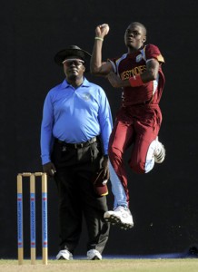 Alzarri Joseph was the leading bowler  for West Indies Under-19s in his first  match with 3 quick wickets. (WICB Media)