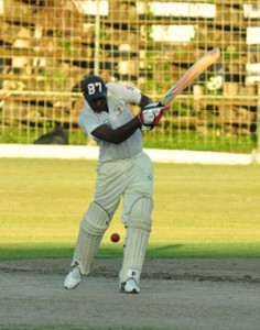 Clifton Anderson during his innings for lower East Coast Bulls.