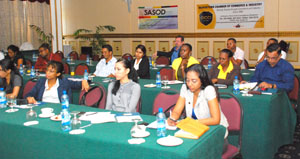 Some of the participants at the GCCI/SASOD seminar at the Hotel Pegasus Guyana.