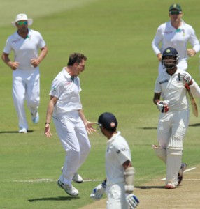 Dale Steyn exults after a wicket. (Associated Press)