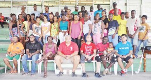 Old Fort members: Caption- Members of Old Fort Hockey Club pose for a photo op following the completion of the Meet and Greet session which was held yesterday at the GCC ground.