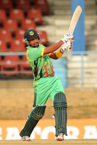 Ramnaresh Sarwan sends one into orbit during his impressive innings for Guyana.