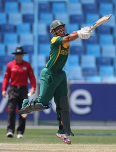 Clyde Fortuin top-scored with 74 to lift South Africa to 230 © ICC.