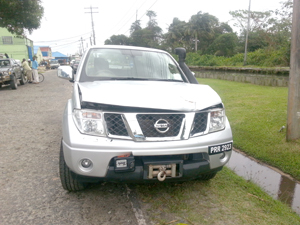 The vehicle that was reportedly involved in the hit-and-run accident.