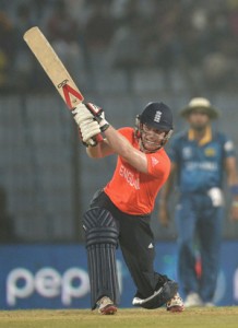 Eoin Morgan helped get England back in the game, England v Sri Lanka, World T20, Group 1, Chittagong, March, 27, 2014 © Getty