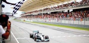 Hamilton converted his pole position from qualifying and coasted home for his first podium in nine races. (Getty Images)