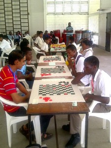 Some of the students battle during the competition.