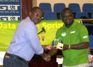 Receiving an award for 20 years of service to the ICT industry from UG’s Dept. of Computer Studies.