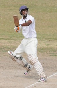 Sunil Singh plays an upper cut during his innings.