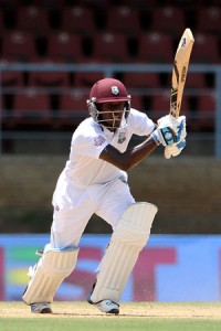 Jermaine Blackwood on his way to a half-century on debut. (WICB)