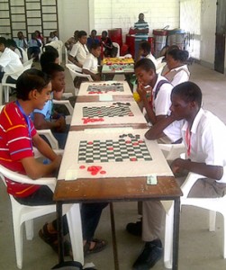Some of the students battle during the NCE competition in March.