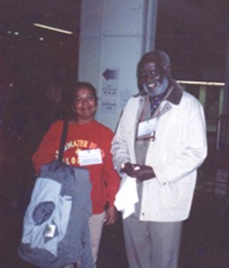 With former Zambian president Kenneth Kaunda at an AIDS conference in France (1999).