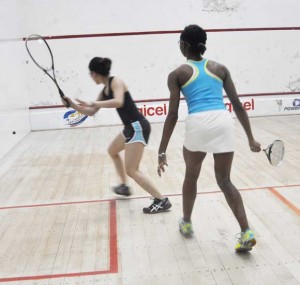 Mary Fung-A-Fat (left) beat Larissa Wiltshire in an action-packed Women’s semi-final to book a place in yesterday’s final.