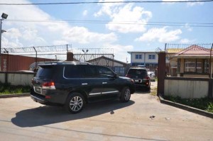 The two vehicles being taken voluntarily on Saturday to the GRA’s bond at the Eccles Industrial Site, EBD.