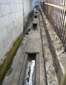  A de-silted drain in the La Penitence Municipal Market.