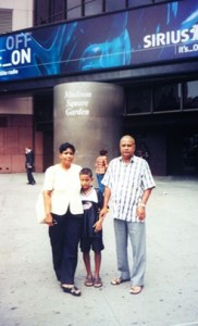 Our ‘Special Person’ with her husband and one of her sons in front of Madison Square Garden in New York City