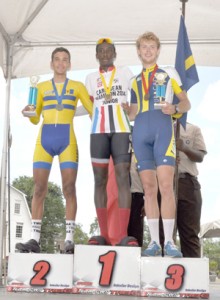 The top Junior, Akil Campbell is flanked by Joshua Kelly (left) and Jaspar Kiburg. 