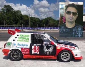 The fast Toyota Starlet of US-based Guyanese racer Afraz Allie (inset).