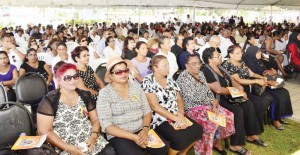 Attendees at the late Presidential Adviser and former Agricultural Minister Navin Chandarpal’s funeral.