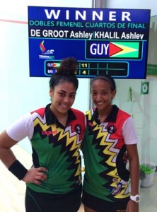 Guyana will hope for Squash glory in the Doubles with Ashley Khalil (left) and Ashley DeGroot in contention. 