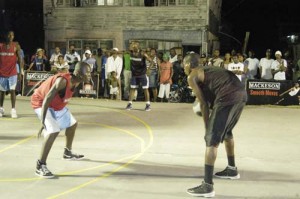 Flashback! Scores turned out at the Independence Boulevard Basketball Court in Albouystown in 2012 to get a glimpse of some intense basketball rivalries.