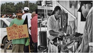 A Kojo McPherson “social commentary” composite; (left) Linden 2012; (right) Georgetown 2013