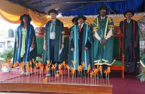 Senior officers of the University at last year’s Convocation ceremony.