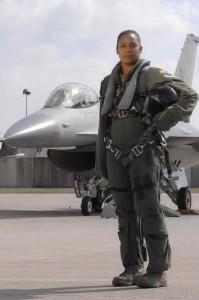 Shawna Rochelle Kimbrell is the first female African-American fighter pilot
