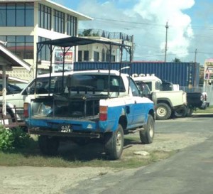 One of the many police vehicles in need of constant repair.