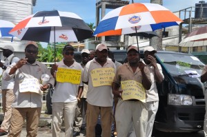 A section of the frustrated GGMC workers during its Tuesday protest