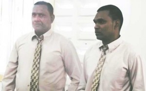 The two accused in court.