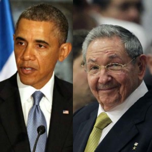 President Barack Obama and Cuban president Raul Castro