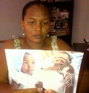 Nathalie Caseley displays photos showing the deterioration of her son at the GPHC