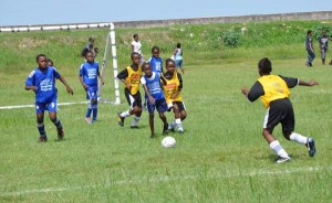 (Flashback)- Part of the action in the inaugural Ministry of Health / Health 2000Inc / Ministry of Education / Ansa McAl Girls Schools Football Competition which concludes today.