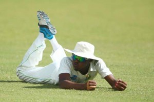 Trevon Griffith takes the catch to end the match. (Photo by WICB Media/Ashley Allen)