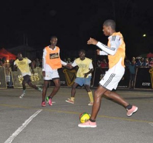 (Flashback) Action in this year’s Georgetown Zone of the Guinness ‘Greatest of de Streets’ Futsal Competition.