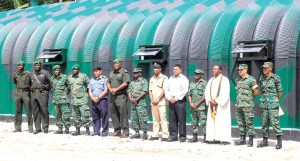 Army officers, invitees and Region Six officials in front of the new facility