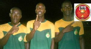  Destructive Soldiers! From left, Garraway, Braithwaite and Carmichael who destroyed the Flamingos attack.