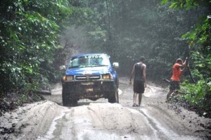It is usual for vehicles to break down along the tricky trails. Rain, mud, deep holes are normal.