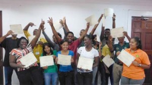 The trainees couldn’t be happier displaying their certificates from the birding programme (Photo compliments of Leon Moore)