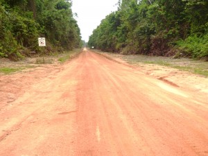 A section of the rehabilitated Linden/Lethem road
