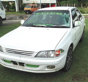 The car that struck down the young President’s College student.
