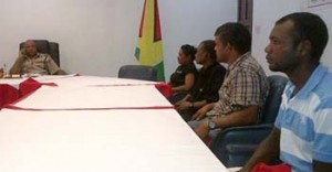 Commissioner of Police (Ag) Seelall Persaud meeting with Khatoon’s relatives
