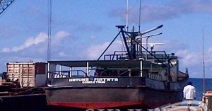  The vessel now sits in the St. Kitts Marine Works Ltd. Boat Yard (SKNVibes photo)