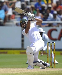 Alviro Petersen worked hard for his 42 before being run out. (AFP)