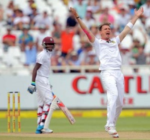 Dale Steyn removed the key wicket of Jermaine Blackwood. (Gallo Images)