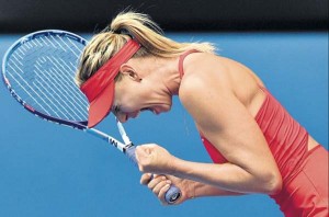 Russia’s Maria Sharapova celebrates after victory in her women’s singles match against Canada’s Eugenie Bouchard on day nine of the 2015 Australian Open tennis tournament in Melbourne. (PHOTOS: AFP)